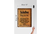Blechschild Spruch 30x40cm Liebe ist nicht vom ersten Tag