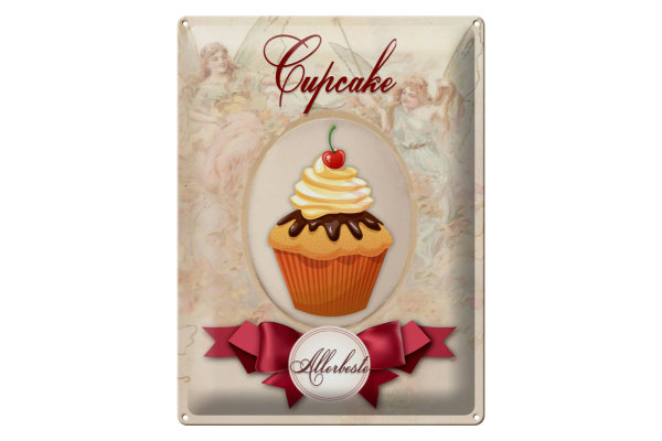 Blechschild Spruch 30x40cm Cupcake Allerbeste