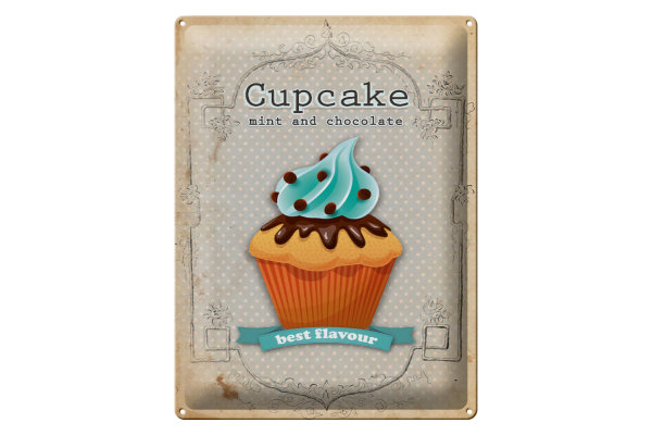 Blechschild Spruch 30x40cm Cupcake mint chocolate best