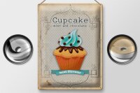 Blechschild Spruch 30x40cm Cupcake mint chocolate best