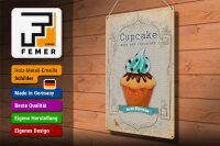 Blechschild Spruch 30x40cm Cupcake mint chocolate best
