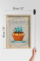 Blechschild Spruch 30x40cm Cupcake mint chocolate best