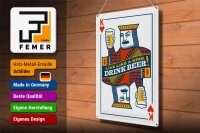 Blechschild Spruch 30x40cm Bier König drink Beer King