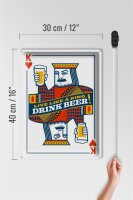 Blechschild Spruch 30x40cm Bier König drink Beer King