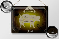 Blechschild Fleisch 40x30cm Schwein exklusiv Menü