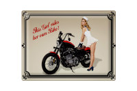Blechschild Motorrad 40x30cm this girl rides her own Biker