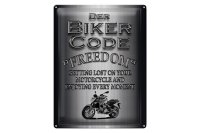 Blechschild Motorrad 30x40cm Biker Code Freedom getting