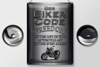 Blechschild Motorrad 30x40cm Biker Code Freedom getting