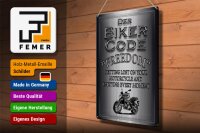 Blechschild Motorrad 30x40cm Biker Code Freedom getting
