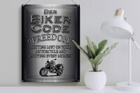 Blechschild Motorrad 30x40cm Biker Code Freedom getting