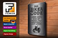 Blechschild Motorrad 30x40cm Biker Code leben ohne kein Leben