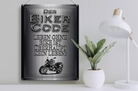 Blechschild Motorrad 30x40cm Biker Code leben ohne kein Leben