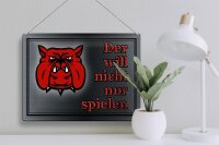 Blechschild Hinweis 40x30cm Hund will nicht nur spielen