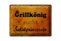 Blechschild Spruch 40x30cm Grillkönig Salatprinzessin