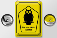 Blechschild Hinweis 30x40cm Naturschutzgebiet Eule