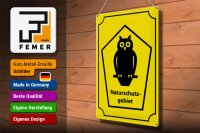 Blechschild Hinweis 30x40cm Naturschutzgebiet Eule