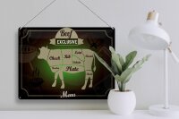 Blechschild Fleisch 40x30cm Schnitte Beef exklusive Menü
