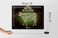 Blechschild Fleisch 40x30cm Schnitte Beef exklusive Menü