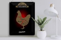 Blechschild Fleisch 30x40cm Fowl exklusive chicken
