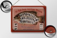 Blechschild Fisch 40x30cm 39 Fish from american Waters