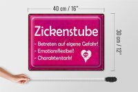 Blechschild Zickenstube 40x30cm Betreten eigene Gefahr