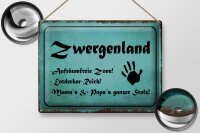 Blechschild Zwergenland 40x30cm Aufräumfreie Zone Reich