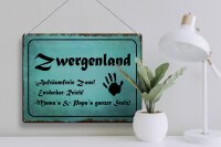 Blechschild Zwergenland 40x30cm Aufräumfreie Zone Reich