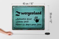 Blechschild Zwergenland 40x30cm Aufräumfreie Zone Reich