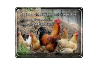 Blechschild Spruch 40x30cm es gibt so viele Hühner und
