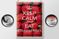 Blechschild Spruch 30x40cm Keep Calm and eat strawberries