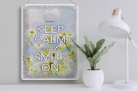 Blechschild Spruch 30x40cm Keep Calm and smile on Krone