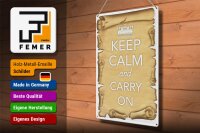 Blechschild Spruch 30x40cm Keep Calm and carry on