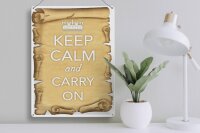 Blechschild Spruch 30x40cm Keep Calm and carry on