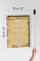 Blechschild Spruch 30x40cm Keep Calm and carry on