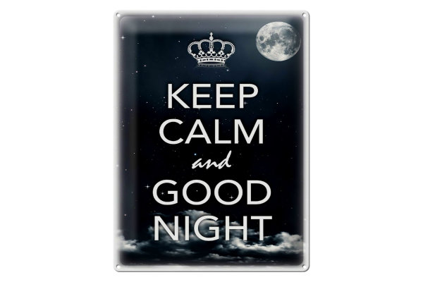 Blechschild Spruch 30x40cm Keep Calm and good night