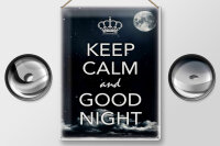 Blechschild Spruch 30x40cm Keep Calm and good night