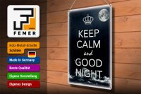 Blechschild Spruch 30x40cm Keep Calm and good night