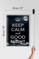 Blechschild Spruch 30x40cm Keep Calm and good night
