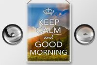 Blechschild Spruch 30x40cm Keep Calm and good Morning