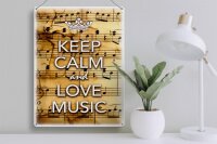 Blechschild Spruch 30x40cm Keep Calm and love music