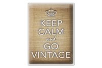 Blechschild Spruch 30x40cm Keep Calm and go vintage