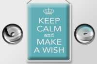 Blechschild Spruch 30x40cm Keep Calm and make a wish