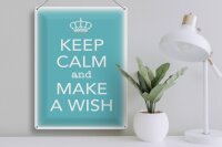 Blechschild Spruch 30x40cm Keep Calm and make a wish