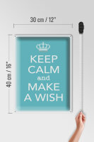Blechschild Spruch 30x40cm Keep Calm and make a wish