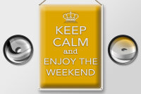 Blechschild Spruch 30x40cm Keep Calm and enjoy the weekend