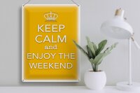 Blechschild Spruch 30x40cm Keep Calm and enjoy the weekend