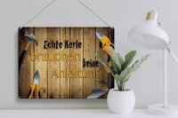 Blechschild Spruch 40x30cm Kerle brauchen keine Anleitung
