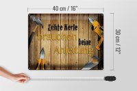 Blechschild Spruch 40x30cm Kerle brauchen keine Anleitung
