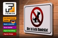 Blechschild Hinweis 40x30cm hier ist kein Hundeklo