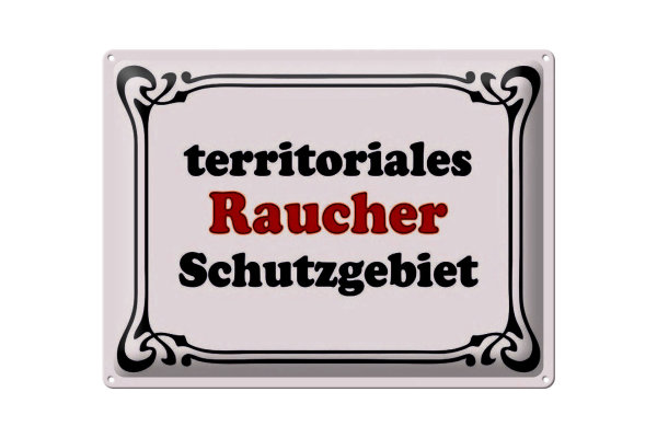 Blechschild Hinweis 40x30cm Raucher Schutzgebiet